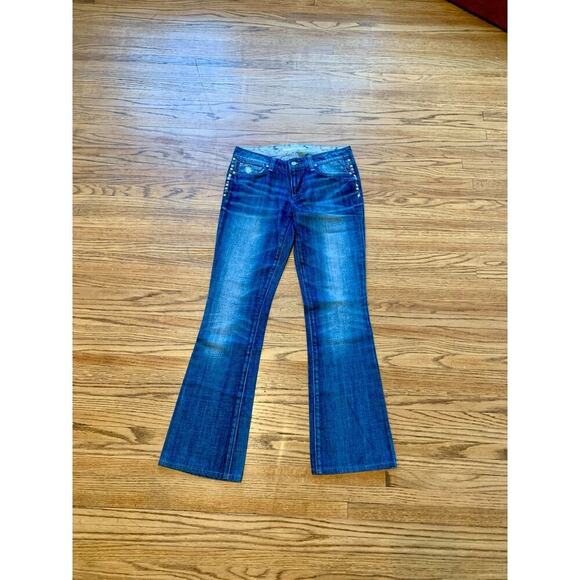 Joe Jeans 28 Honey Fit Curvy Medium Wash Low Rise Bootcut Stud Rhinestone Warhol - Picture 3 of 14